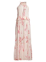 Summer Reverie Alegra Keyhole Crêpe De Chine Maxi Dress