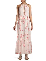 Summer Reverie Alegra Keyhole Crêpe De Chine Maxi Dress