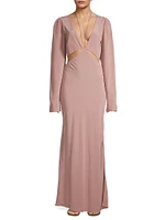 Summer Reverie Chloe Crêpe De Chine Cut-Out Maxi Dress