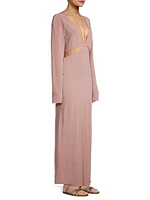 Summer Reverie Chloe Crêpe De Chine Cut-Out Maxi Dress