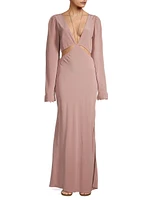 Summer Reverie Chloe Crêpe De Chine Cut-Out Maxi Dress