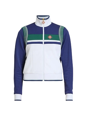 Colorblocked Knit Track Jacket