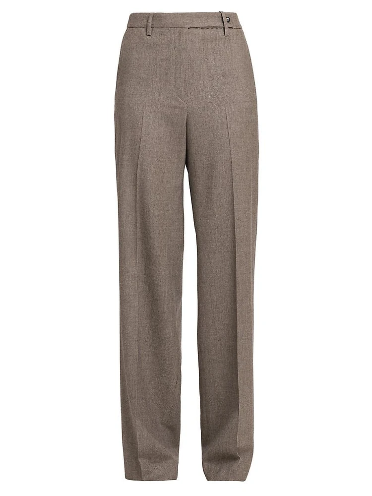 Wool-Cashmere Pleated Trousers