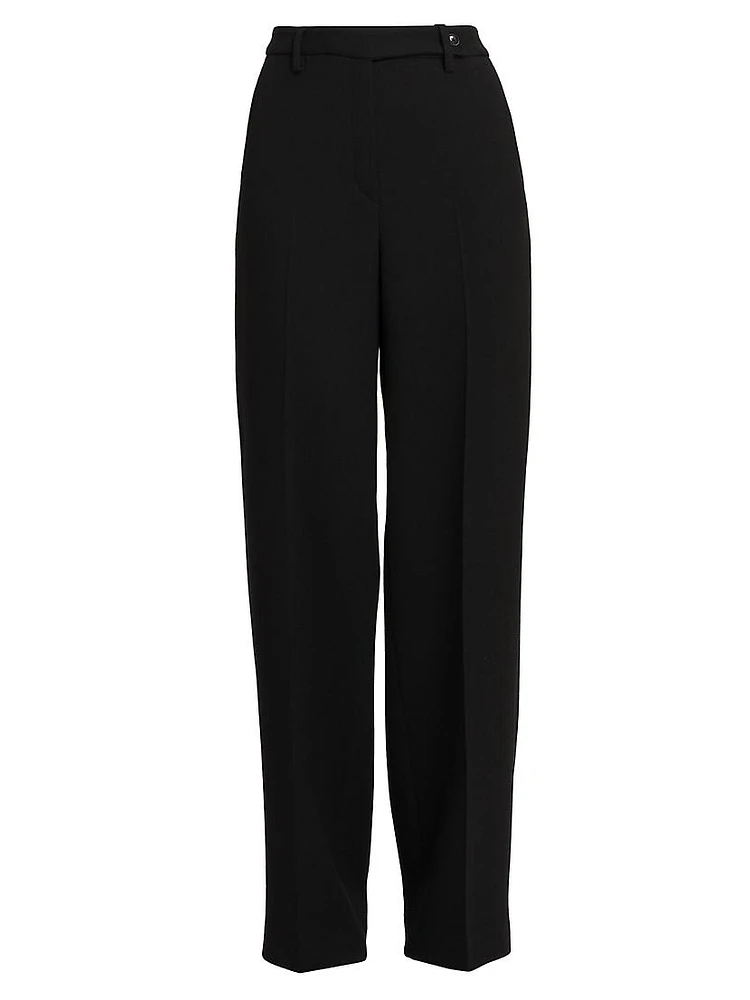 Crepe Wide-Leg Trousers