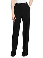 Crepe Wide-Leg Trousers