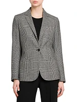 Glen-Check Cashmere Blazer