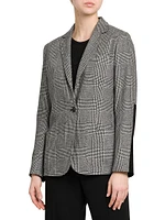 Glen-Check Cashmere Blazer