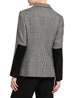 Glen-Check Cashmere Blazer