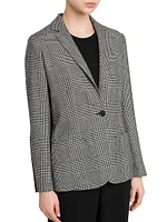 Glen-Check Cashmere Blazer