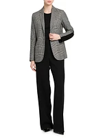 Glen-Check Cashmere Blazer