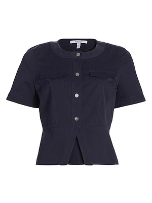 Brenda Twill Short-Sleeve Top