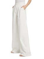 Juliana Cotton-Blend Wide-Leg Pants