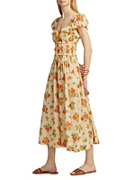 Clarinet Floral Self-Tie Midi-Dress