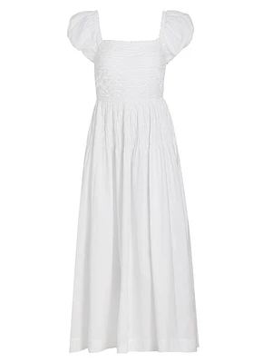 Katherina Smocked Cotton Midi-Dress