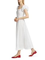 Katherina Smocked Cotton Midi-Dress