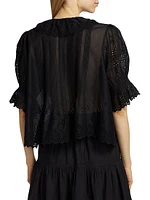 Henri Voile Eyelet Top