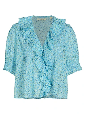 Henri Ruffle Floral Blouse