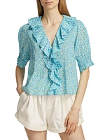 Henri Ruffle Floral Blouse