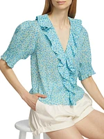 Henri Ruffle Floral Blouse