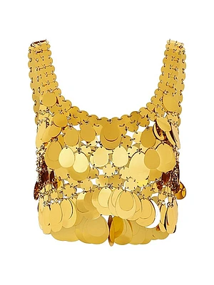 Sequin Embellished Mesh Crop Top