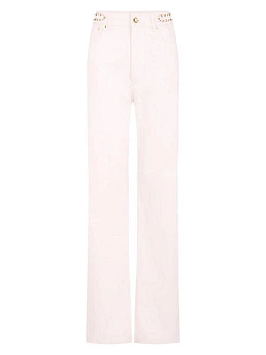 Embellished Mid-Rise Slim Jeans