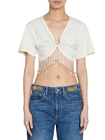 Ring-Insert & Beaded Fringe Top