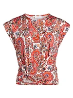 Paisley Gathered Top