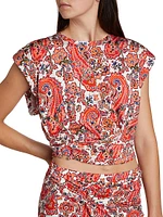 Paisley Gathered Top