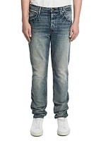 Crackle Stretch Tapered Jeans