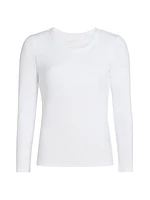 Milla Long-Sleeve Stretch Cotton Top