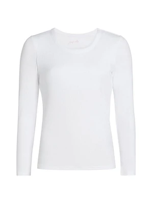 Milla Long-Sleeve Stretch Cotton Top