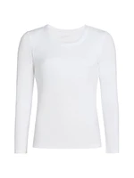 Milla Long-Sleeve Stretch Cotton Top