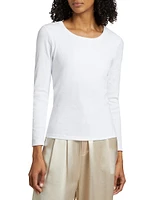 Milla Long-Sleeve Stretch Cotton Top