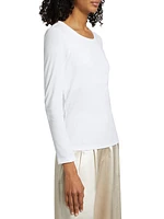 Milla Long-Sleeve Stretch Cotton Top