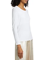 Milla Long-Sleeve Stretch Cotton Top