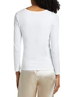 Milla Long-Sleeve Stretch Cotton Top