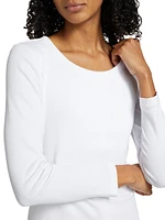 Milla Long-Sleeve Stretch Cotton Top