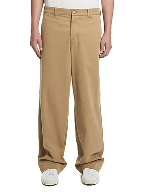 Stretch-Cotton Wide-Leg Chino Pants