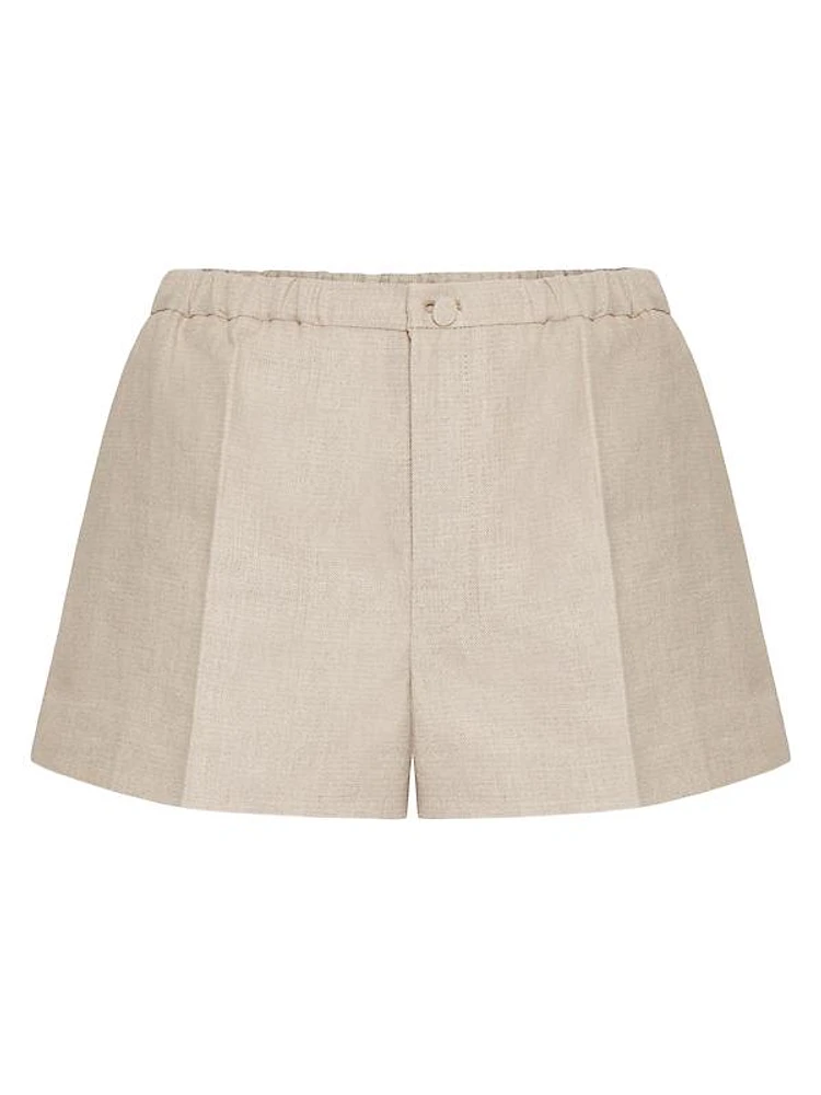 Linen Canvas Bermuda Shorts