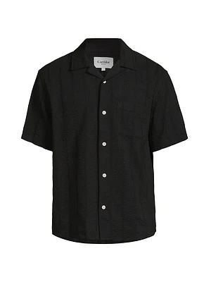 Striped Seersucker Short-Sleeve Shirt