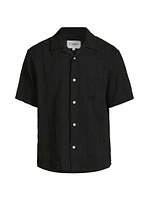 Striped Seersucker Short-Sleeve Shirt