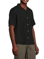 Striped Seersucker Short-Sleeve Shirt