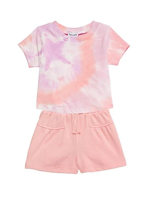 Baby Girl's 2-Piece Tie-Dye Shorts Set