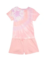 Little Girl's 2-Piece Tie-Dye Shorts Set