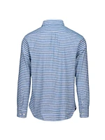 Scario Linen-Blend Striped Polo Shirt