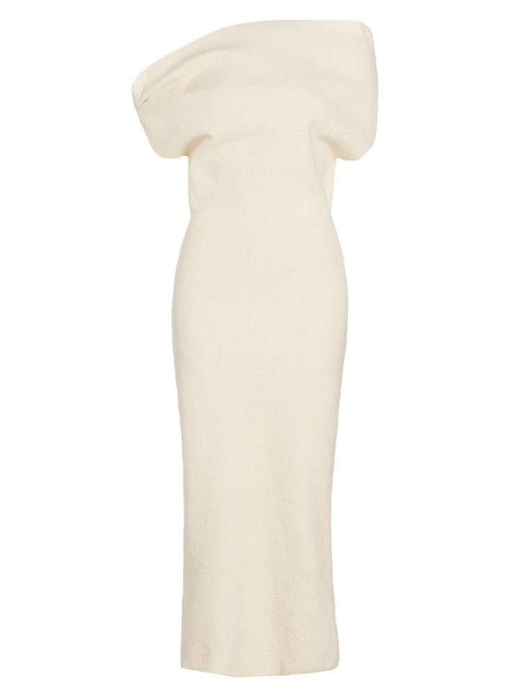 Debra Cotton Boucle Midi-Dress