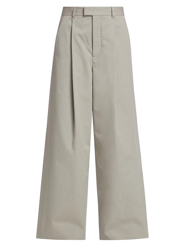 Alan Waterproof Cotton Wide-Leg Pants