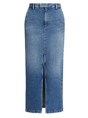 Lula Denim Pencil Midi-Skirt