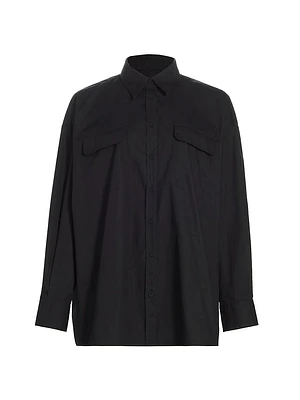 Leo Cotton Button-Front Shirt