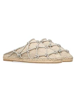 Resort Linen Mules with Crystal Mesh 15MM